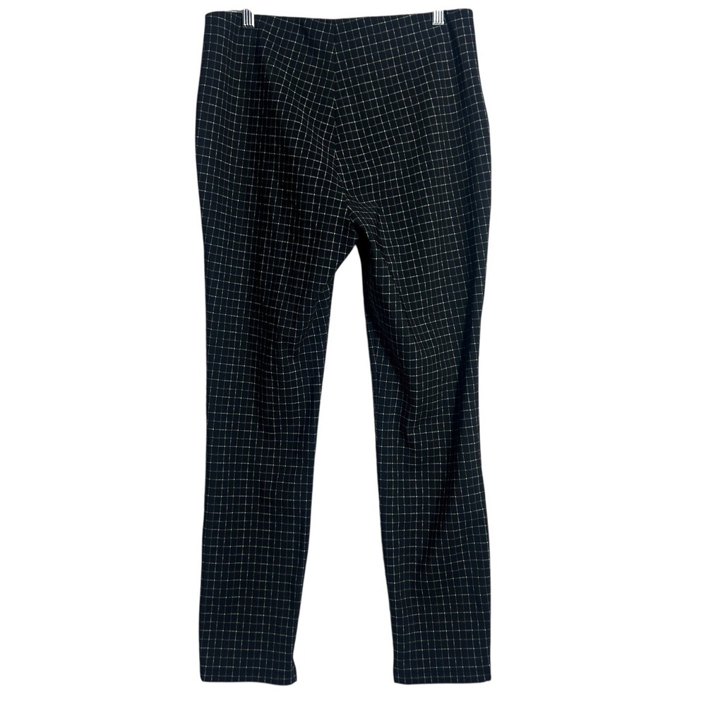 Theory Black/White Gingham Classic‎ Skinny Sz L Y2K Career Academia Stretch Pant